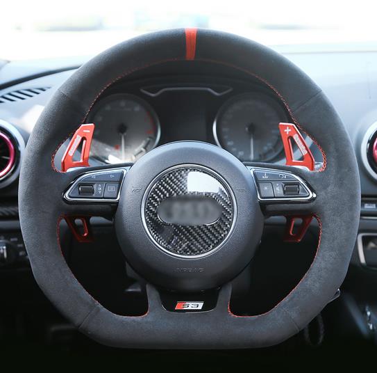 Couvre-volant de voiture Couvercle Noir Sude de haute qualité pour Audi A5 A7 Rs 5 Rs 7 S3 S4 2013-2016 S5 2013-2017 S6 2013 S7 SQ5