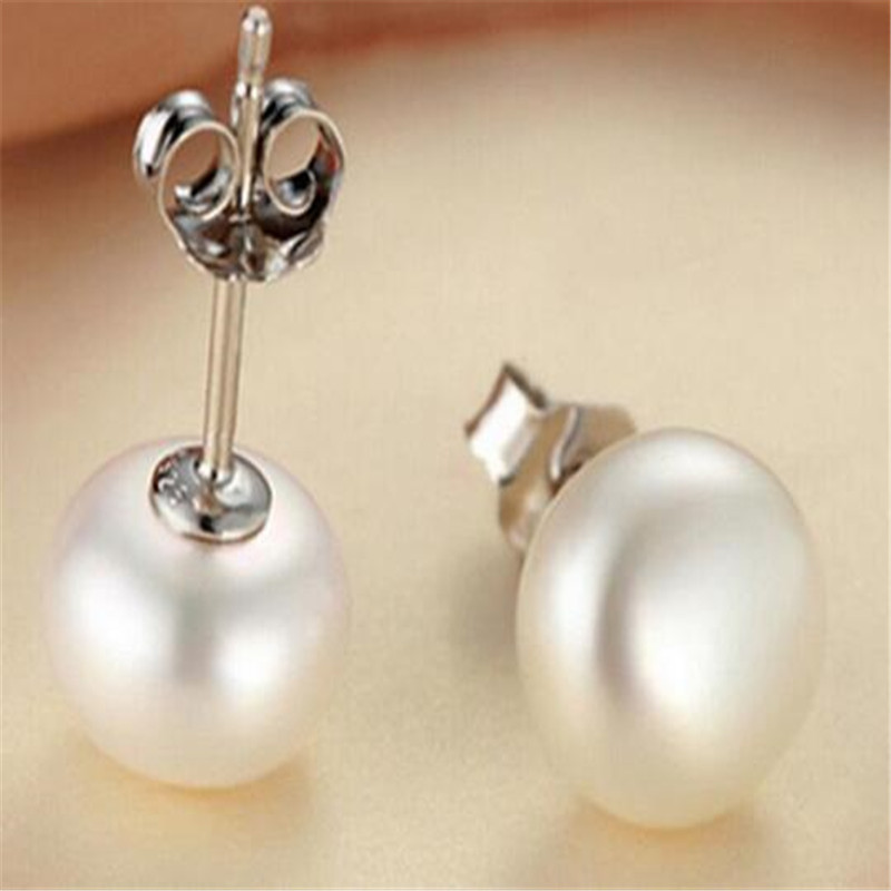 

2pair 6-7mm Natural White Cultural Freshwater Pearl 925 Sterling Silver Stud Earrings