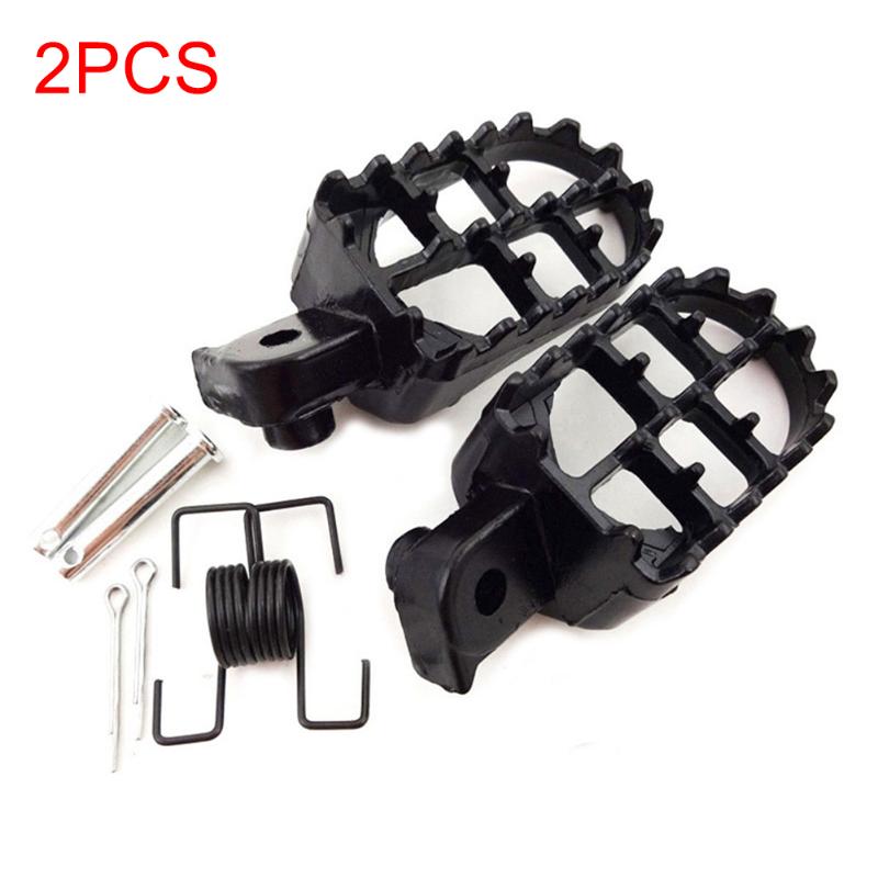 

2pcs Foot Pegs Wide Pedals Sportster Motocross Motorcycle Irony Footrests Black Aluminium Pads