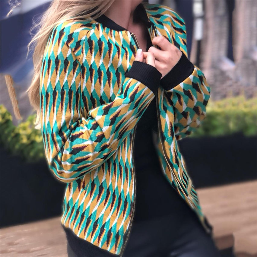 

Women' Jackets 2019 Causal Autumn Women Basic Baseball Uniform Coats Sweater Zipper Lightweight Jackets Famale FD