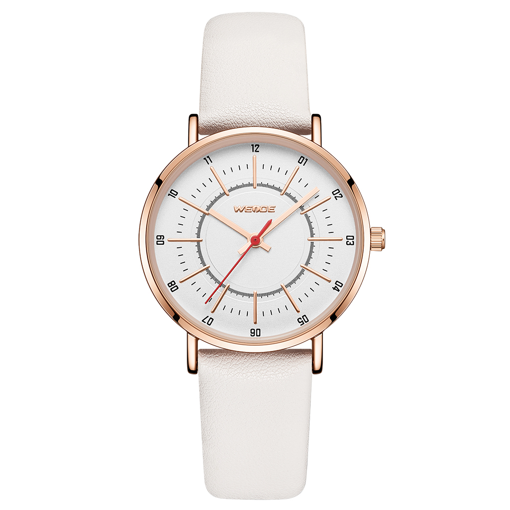 WEIDE New Arrival 3ATM Water Resistant PU Bracelet Strap Mineral Mirror Female Women Ladies Fashion Casual Quartz Wristwatches-image-526118639