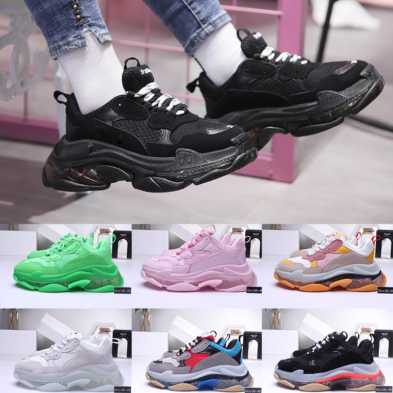 2020 Tripler Black Triple S Crystal Bottom Casual Shoes Men Women Fashion Paris Luxury Designer Sneakers Vintage Platform Dress Shoe Boots