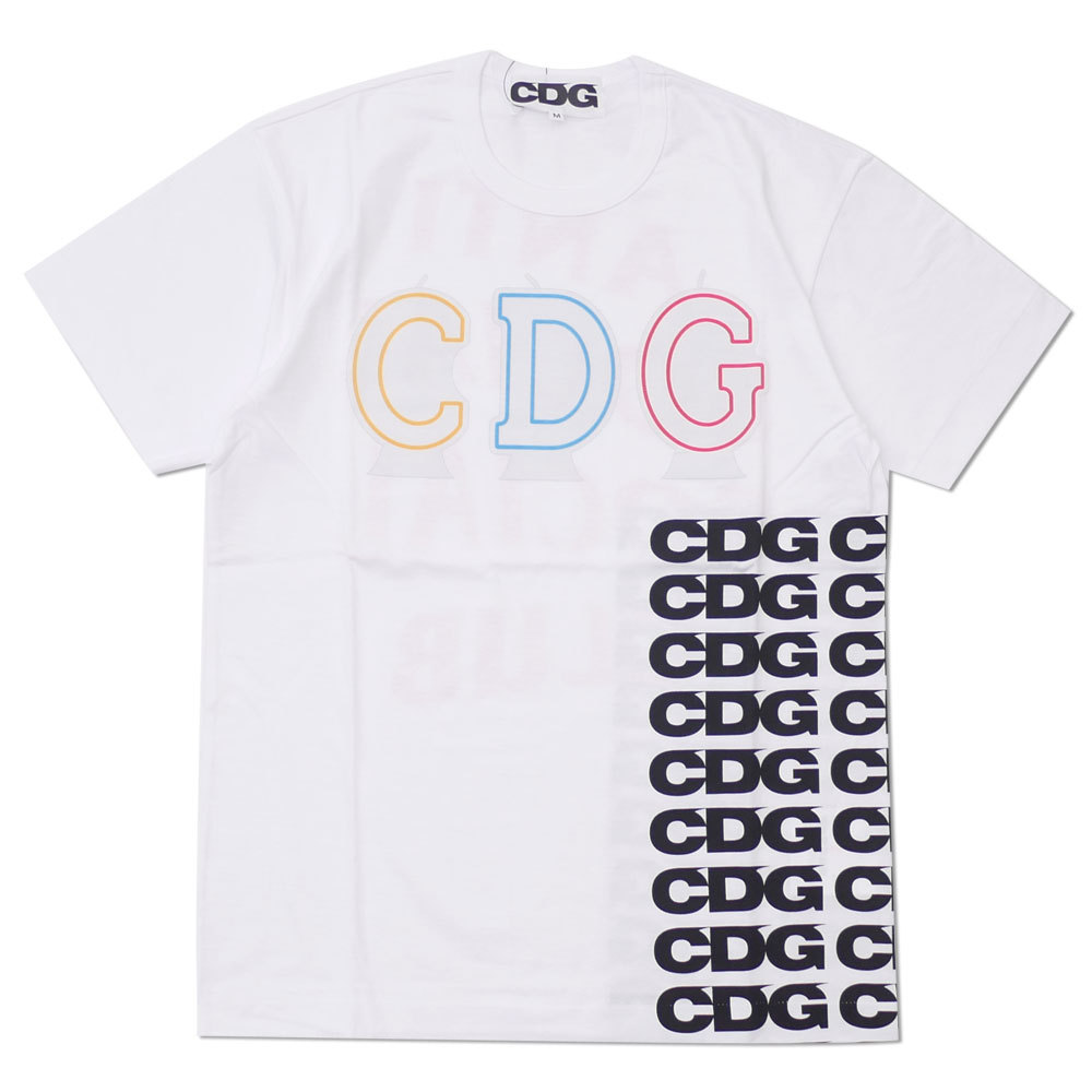 

Tide Hip Hop Cooperation Style Play CDG Letters Printed Men T-shirt CDG High Street Fashion Mens Tees 100% Cotton Couple T Shirt, White