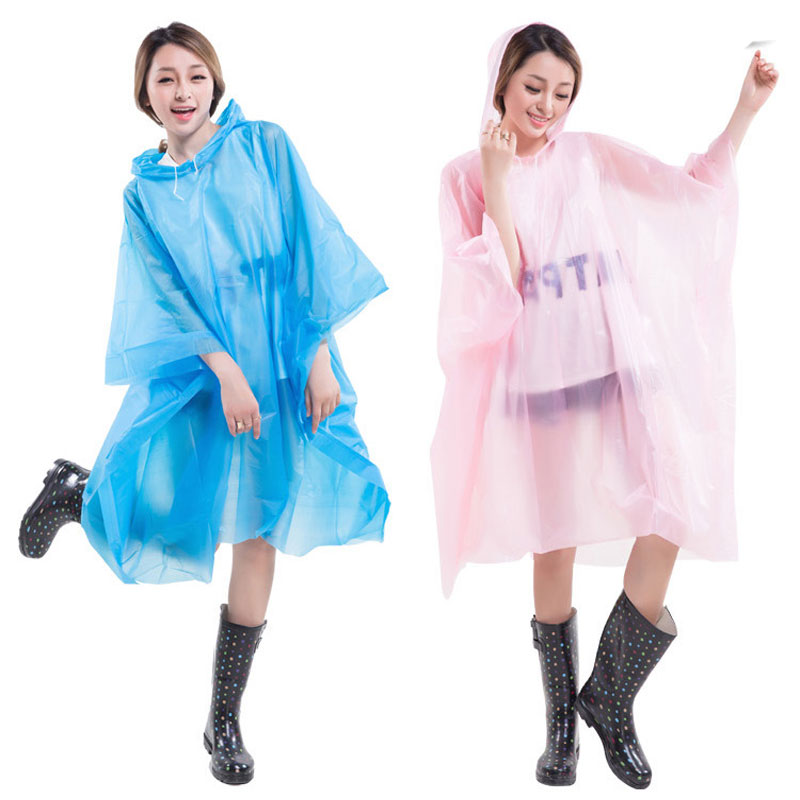 

Thicken PEVA Cloak Style Cycling Raincoat Adult Waterproof Hood Poncho Travel Camping Must Rain Coat Unisex Emergency Rainwear