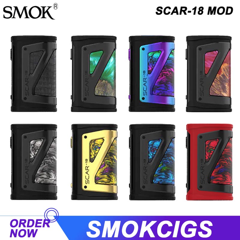 

SMOK SCAR-18 Box Mod Vape VM TC 230W Dual 18650 Battery SCAR 18 Vaporizer IQ-X chip Support TFV9 Tank V9 Meshed Coil Authentic