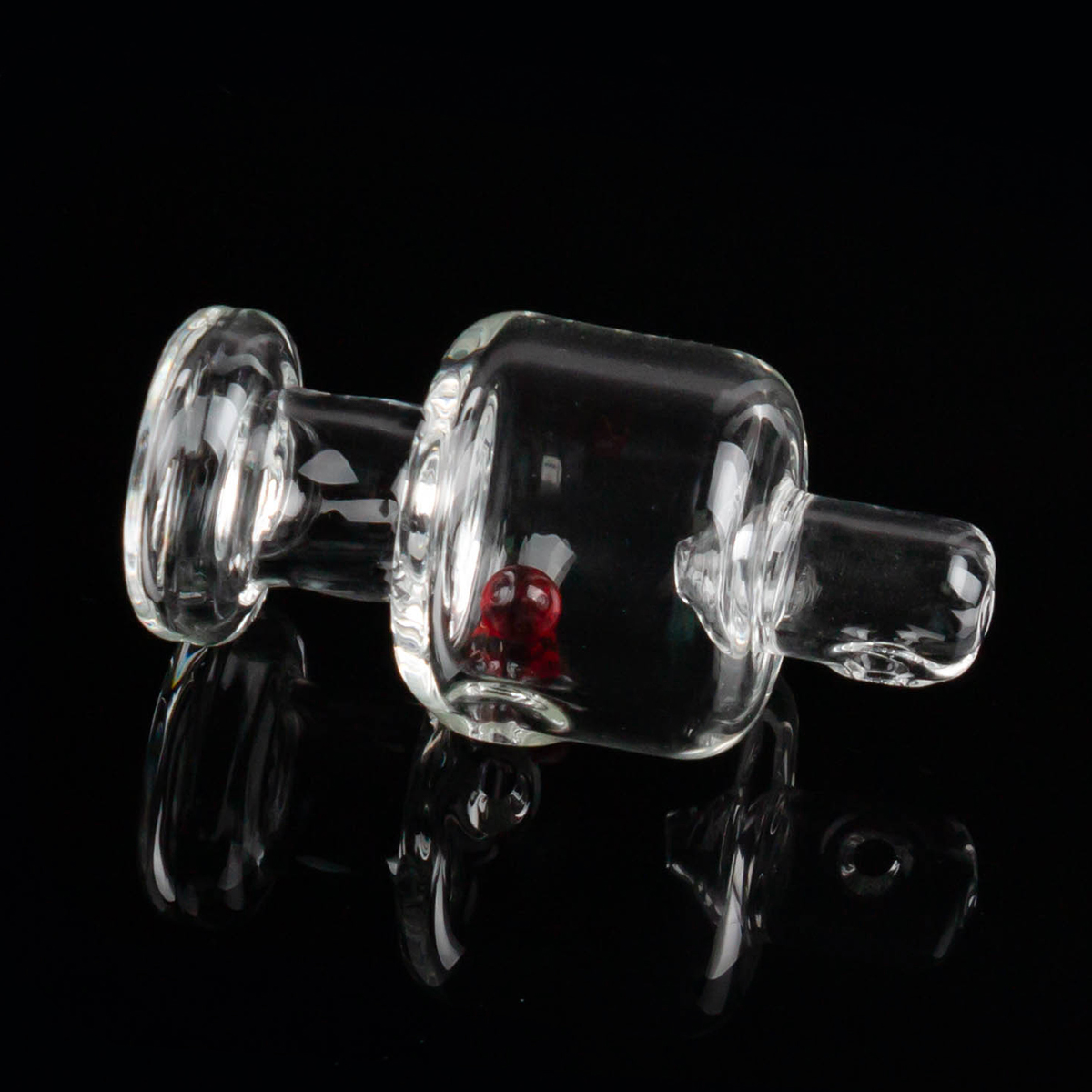 

Glass Carb Cap with red terp pearls spinning beads For 25mm xl banger 4mm Quartz Banger Nails