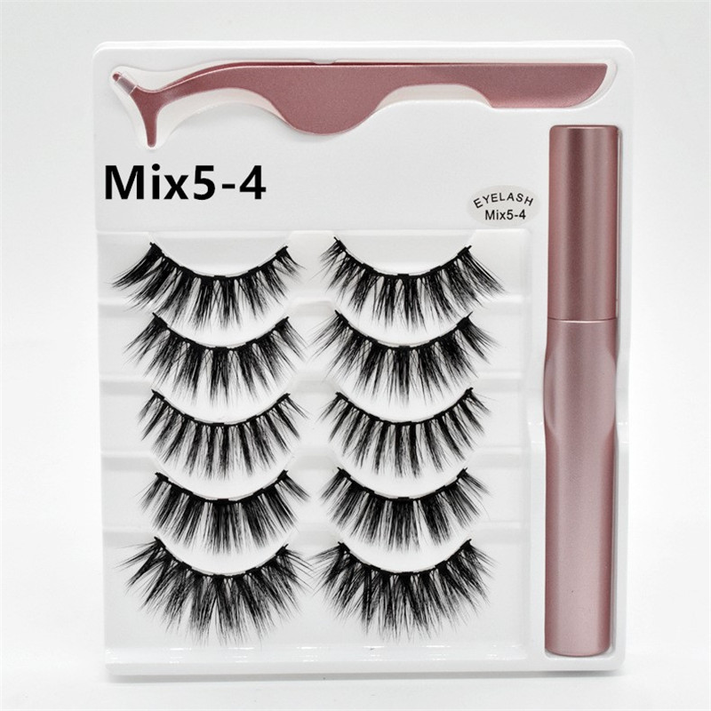 

25styles 5 pairs magnetic false eyelashes set magnetic eyeliner tweezers 5 Mixed