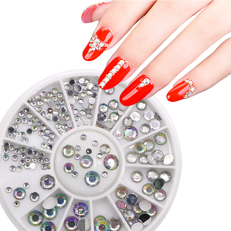 

Nail Art Salon Dedicated ya ke li zuan 12 Lattice Flat-Bottomed Diamond Silver Color Flat-Bottomed Diamond Nail Rhinestone Disc