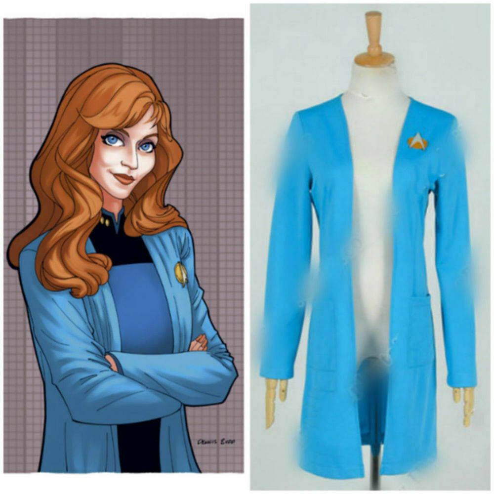 

Star Trek:The Next Generation TNG Cosplay Beverly Crusher Costume Blue Coat Suit