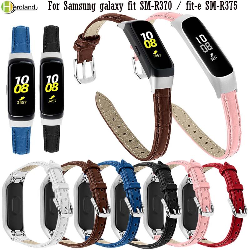 

Watch Bands Soft Leather WatchBand For Samsung Galaxy Fit SM-R370 Smartwatch Wristband Bracelet Fit-e SM-R375 Strap