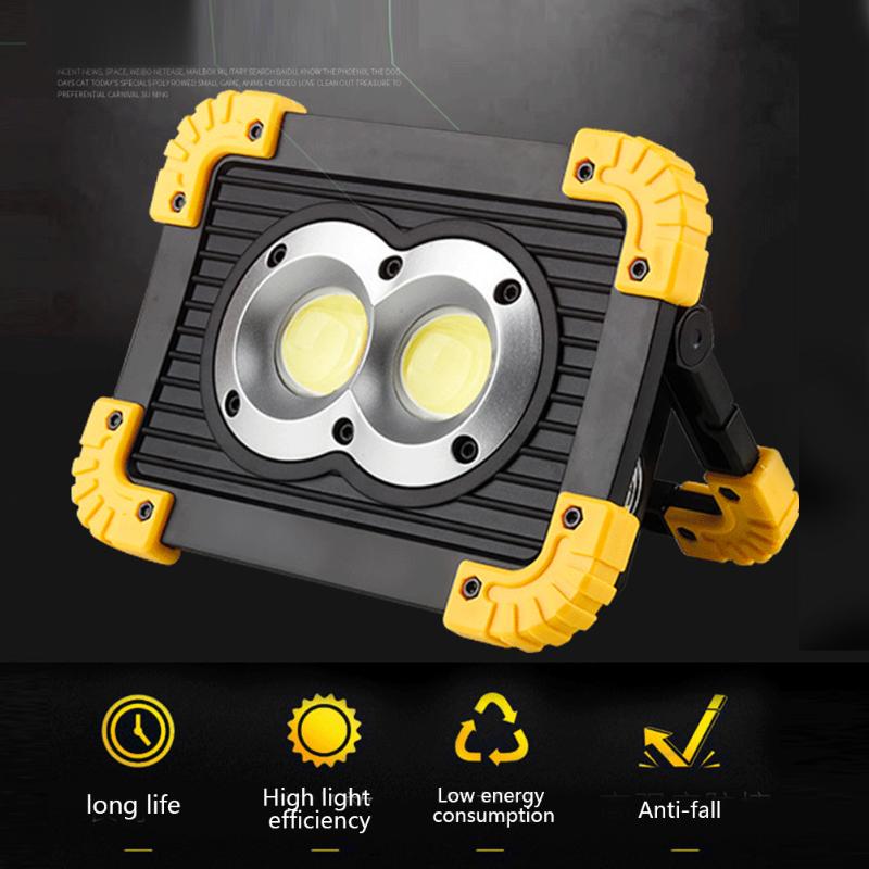 

Portable LED Camping Light USB Rechargeable Searchlight Outdoor Portable Warning Light 20W COB Work Searchlight Color