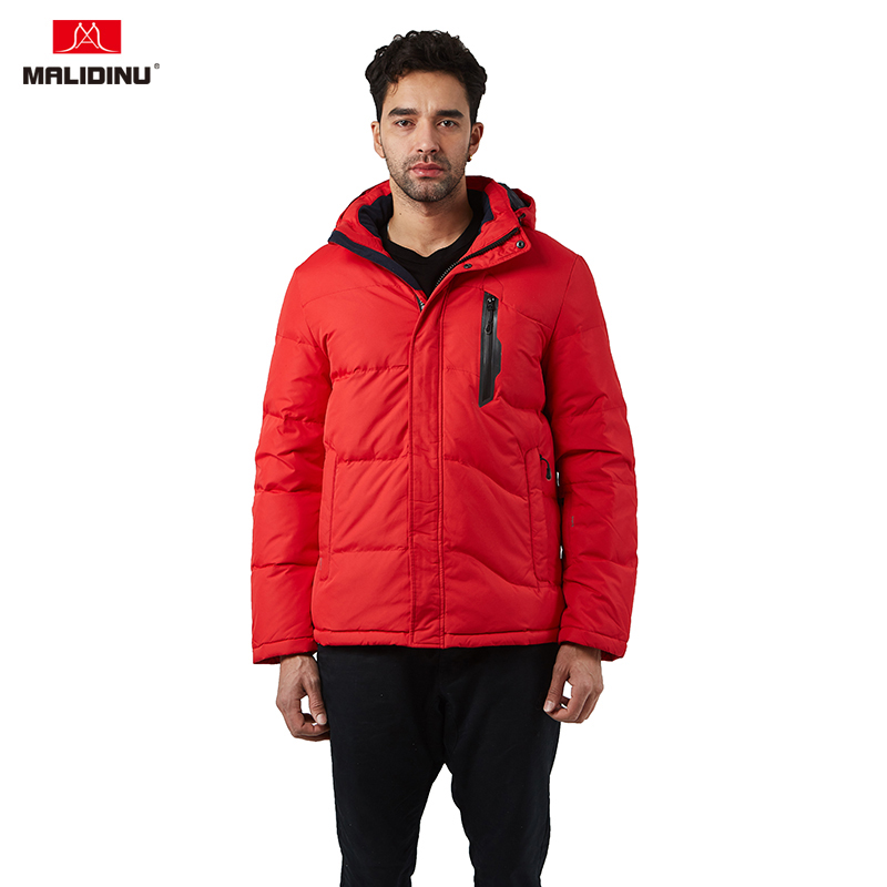 

MALIDINU 2019 Duck Down Jacket Men Winter Down Coat Parka Brand Thick Warm Hooded Winter Jacket Duck Man Red Outwear -30C