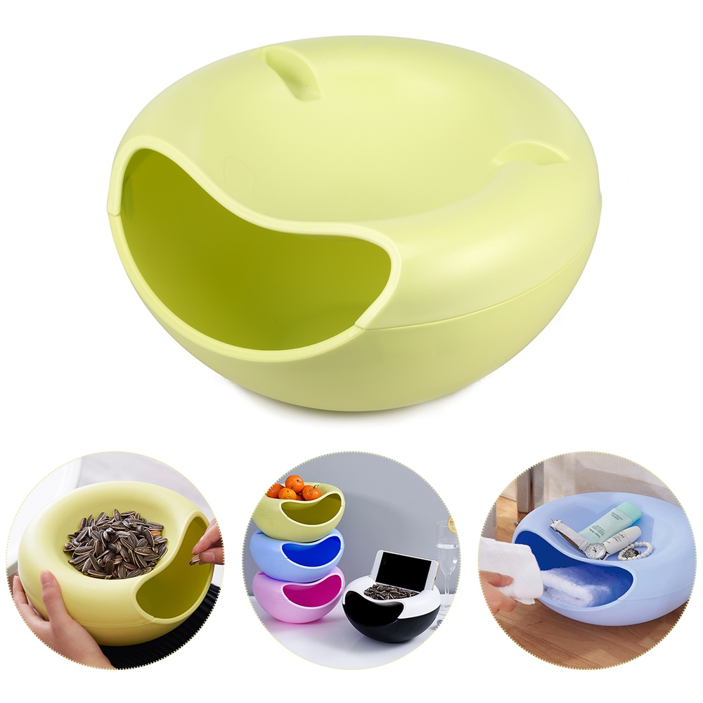 

Creative Double-deck Snack Food Storage Box Melon Seeds Container, Blue
