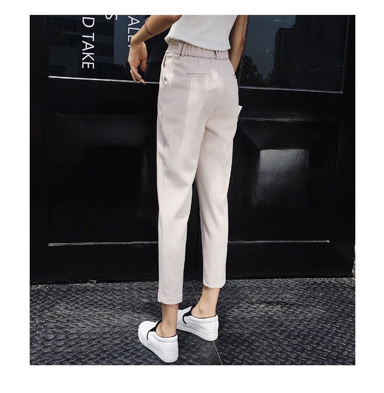 

A274-Summer trendy one button skinny pants wide leg pants, Gray
