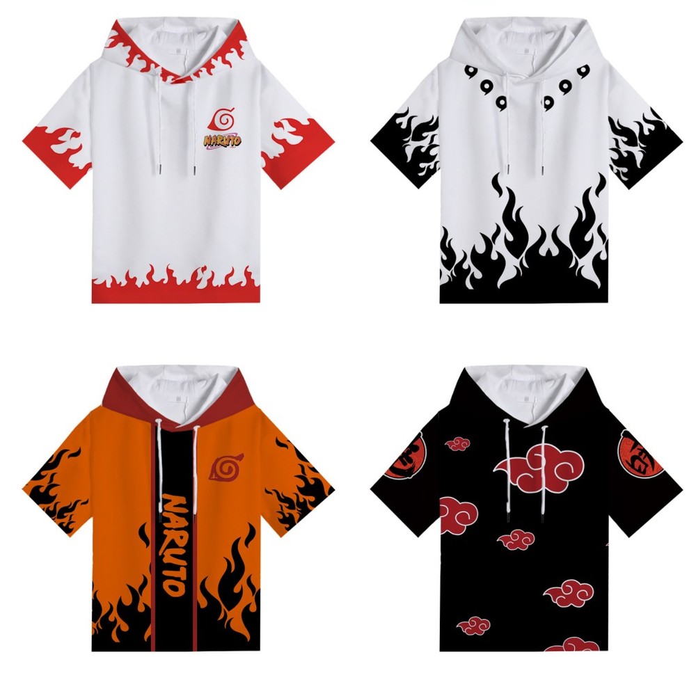 

Anime Naruto Uchiha Itachi Hooded T-Shirt Teenager Boys 3D Print Casual Short Sleeve Men's Hip-hop Summer Tees Cosplay Clothing, 05
