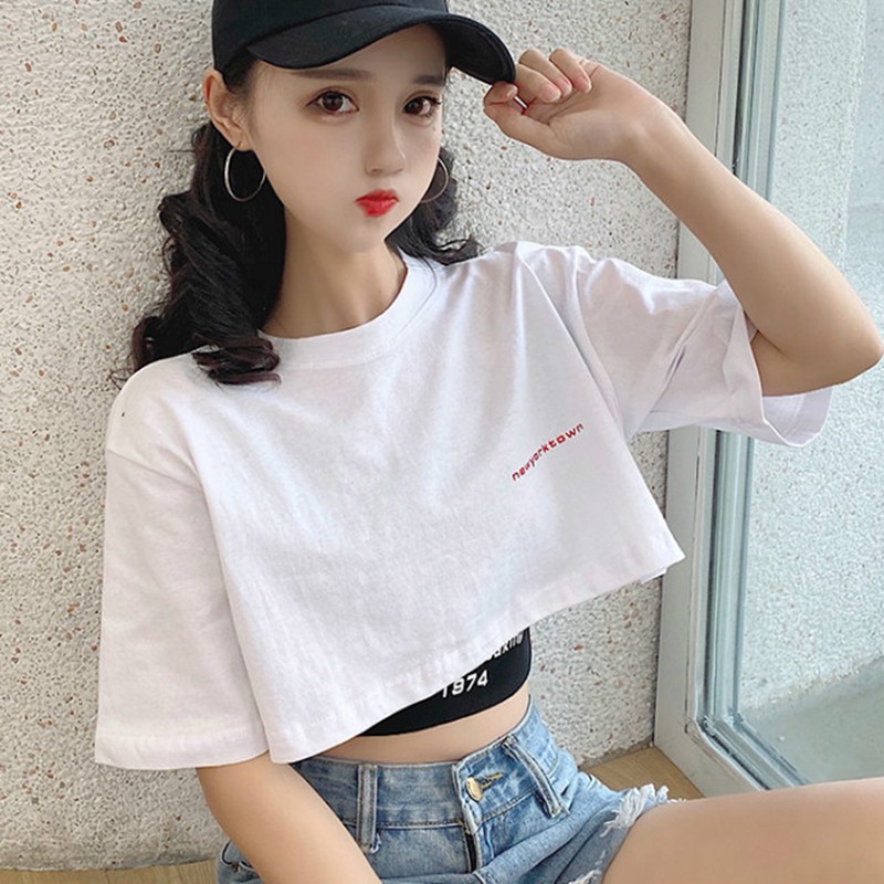 

Summer Casual Lettering Print Tank Short Style Short Sleeve Top Set Top, Ivory