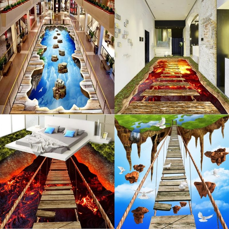 

High Definition 3D Thrilling Print Corridor Aisle Carpet Living Room Lobby Rug Hallway Passageway Floor Mat tatami Rug Washable Customize