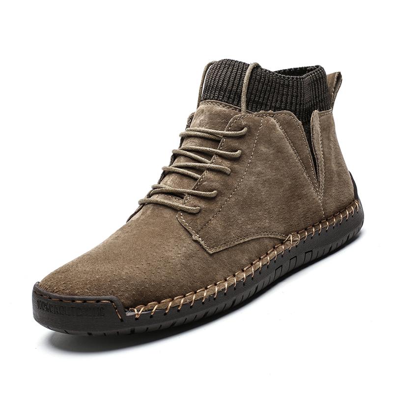 

Fashion winter shoes men Ankle Boots Quality Leather Shoes Warm Men's Snow Boots Winter Shoes Fur Men's boots