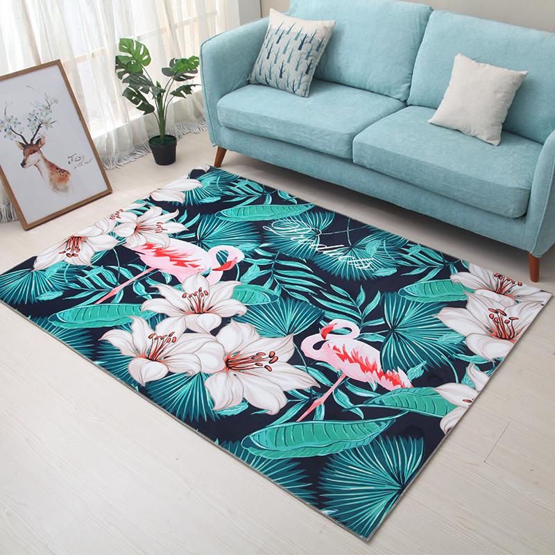 

Fashion Flamingo Tropical Leaf Leaves Printed Carpet Bedroom Large Area Rug Non-slip For Living Room Home Alfombra Tapis Salon