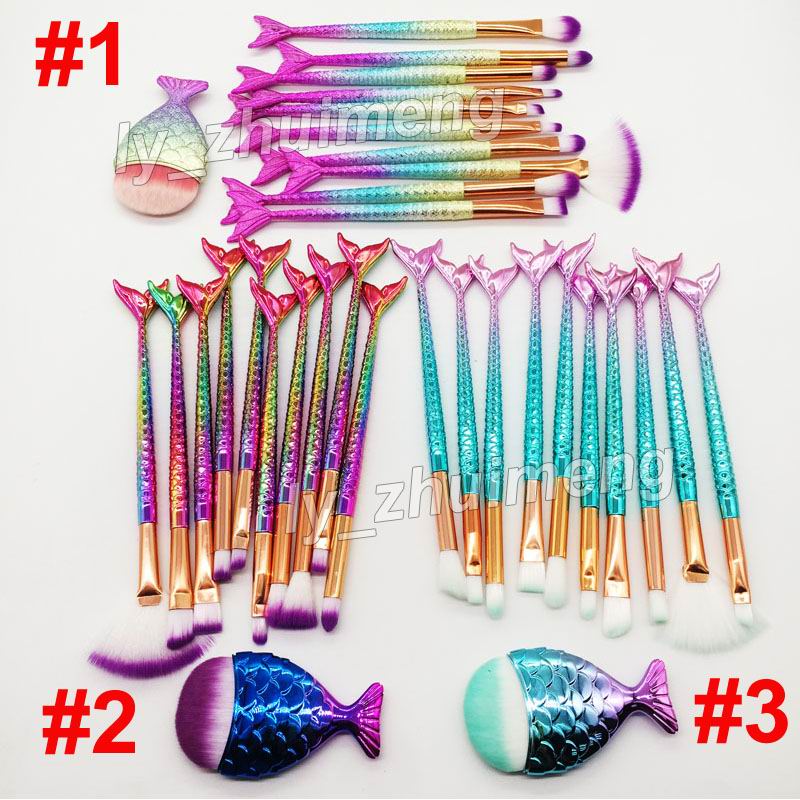 

Rainbow Makeup Brushes kit Mermaid brush 11pcs Set Face and Eyeshadow Powder Foundation brushes Eyebrow Eyeliner brush Makeup Tools free DHL