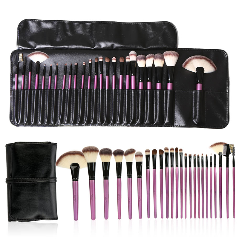 

24pcs Professional Makeup Brush Set Facial Powder eyeshadow Eyebrow Eyeliner brushes set Cosmetic Kit with black Cosmetic BagHK
