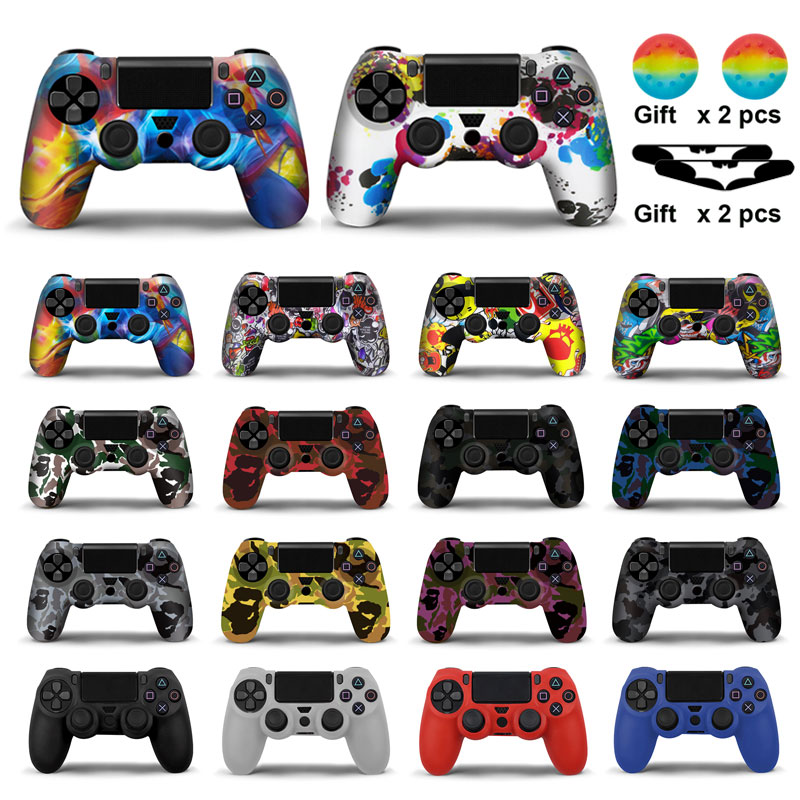 

44 Colors Silicone Camo Protective Skin Case For Sony Dualshock 4 PS4 DS4 Pro Slim Controller Thumb Grips Joystick Caps