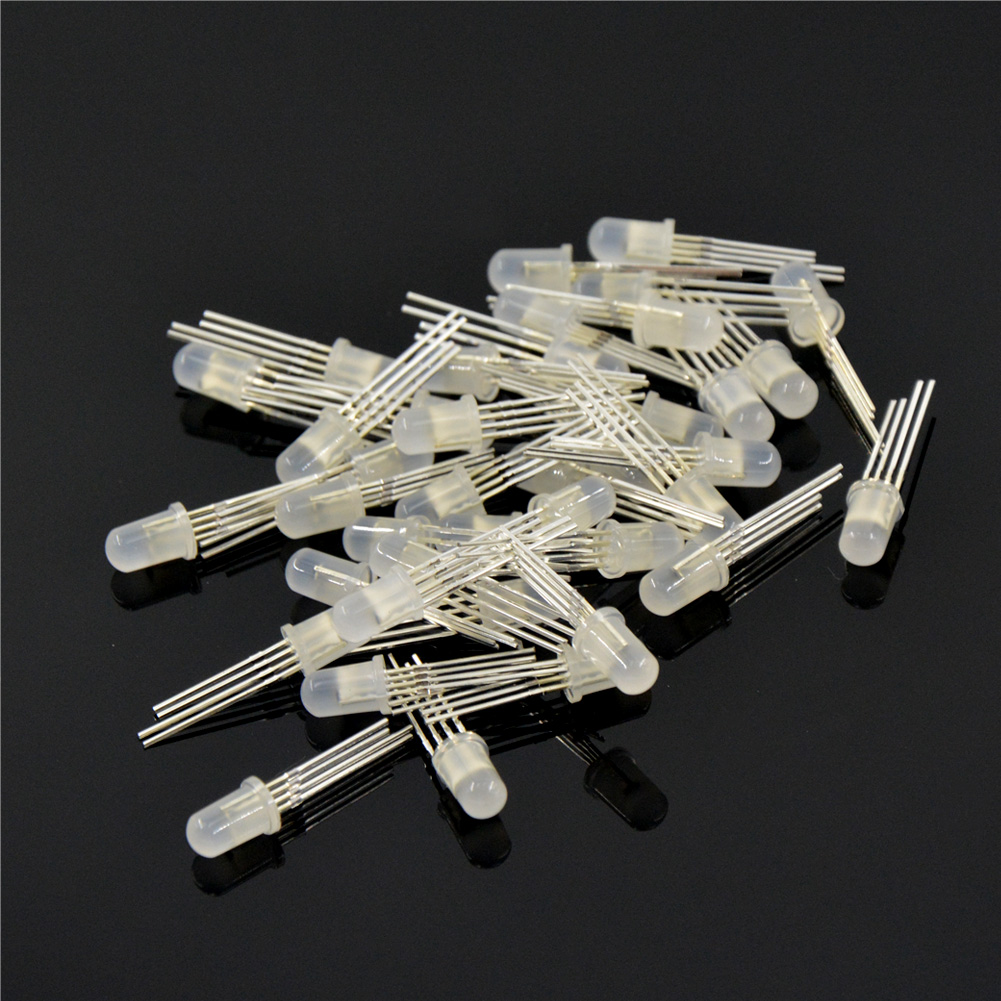 

100pcs LED Light Beads DC5V PL9823 F5 5mm PL9823 F8 8mm Round RGB LED P9823 chipset inside RGB Full color Frosted LED Chips P9823F