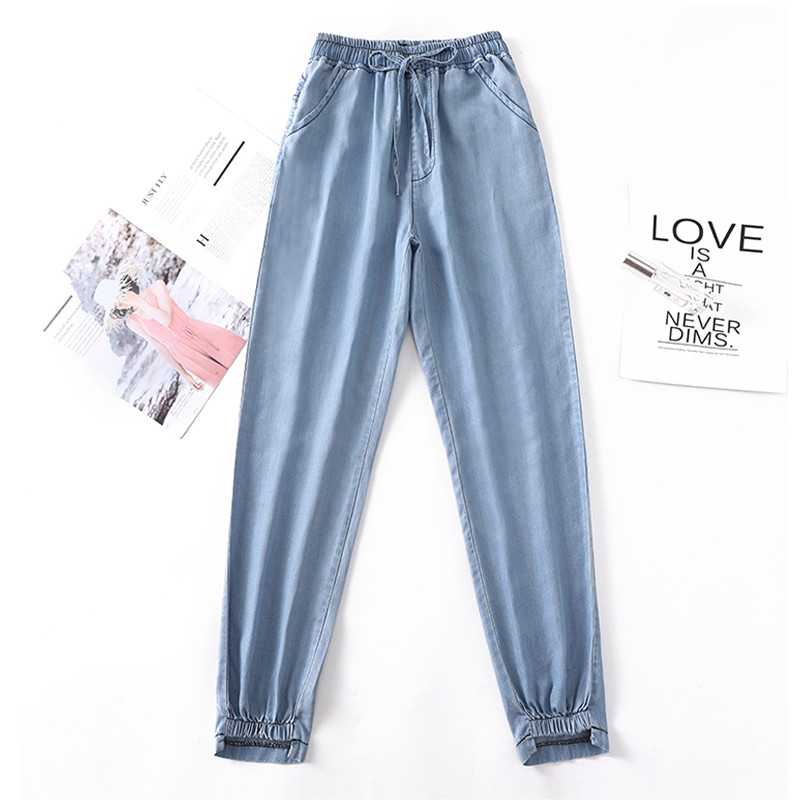 

JUJULAND New Pencil Pants Vintage High Waist Jeans New Womens Pants Full Length Loose Ccowboy Plus Size 5XL 9076, Blue
