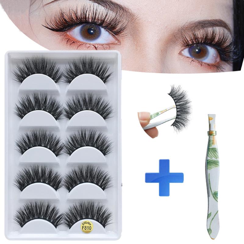 

MB 6D Soft 5 Pairs Mink Eyelashes Hair Handmade For Women Long False Lashes faux cils Nature Eyelash Makeup Tools Eye Lashes