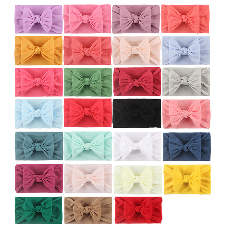 

Baby Solid Hairband 27 Colors Bohos Bows Headbands Infant Girls Bohemian Hair Bows Kids Nylon Elastic Headband Baby Hair Accessories 060602, Remark or mixed color