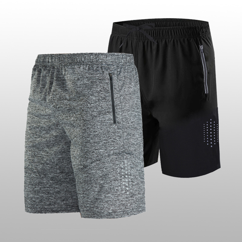 

Men summer Running Shorts Crossfit Shorts Quick Dry Men Fitness Gym With Pocket, Black