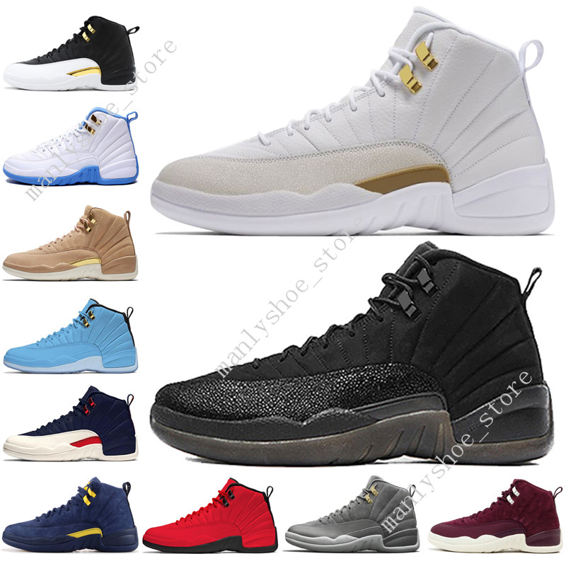 12 12s mens basketball shoes Michigan Bulls College Navy Vachetta Tan Wheat Dark Grey Wolf Bordeaux UNC men Sports sneakers outdoor WOMENS