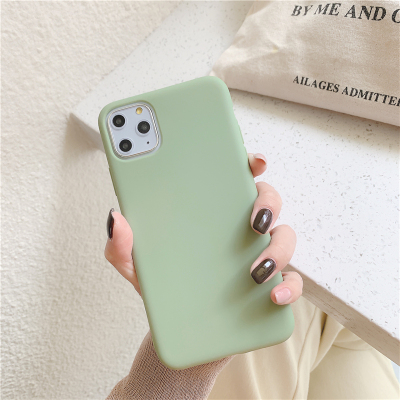 

pure color silicon case for iphone 11pro protective back cover