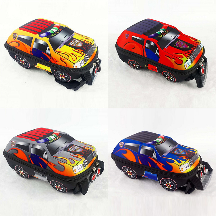 

3D Car Children school bag 4 styles Lovely Toddler Children'S backpack Kindergarten cartoon toy schoolbag designer backpack JY395, #01