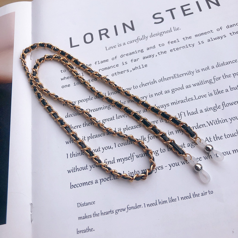

Newest Euro-Am Hotsale Bardian Glasses Chain Metal+Leather Woven Style For Women Fashion Sunglasses Chain factory outlet