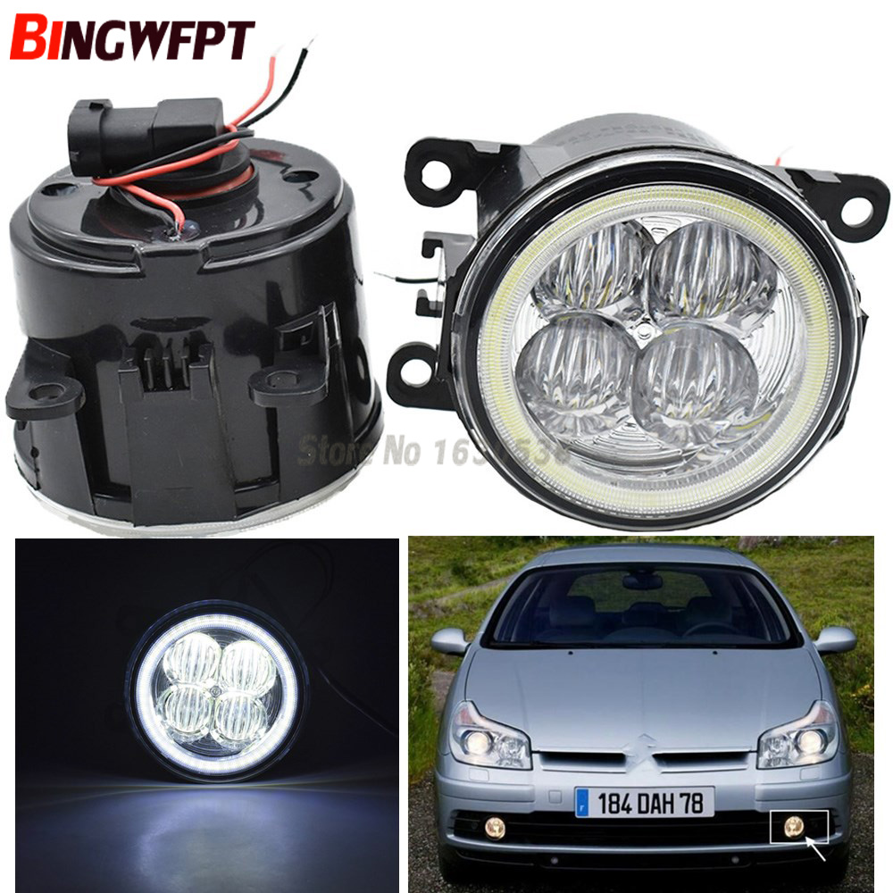 1 Pair 9 LED Car Head Angel Eye Halogen Spotlights Fog Spot Lights Foglights