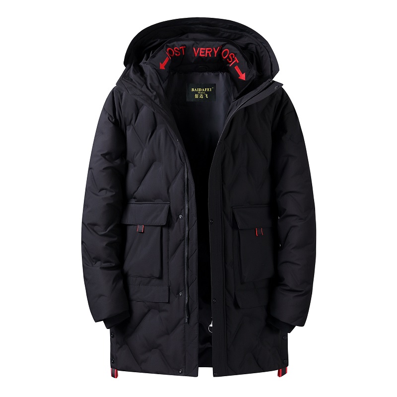 

2019 New Winter Men'S Down Jacket Fashion British Wind Thick Warm And Long Hood High Quality Youth Men Parka Coat 9056, Champagne