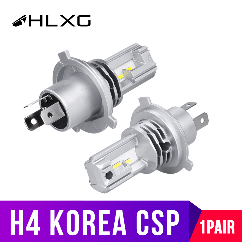 

With Korea CSP Mini h4 LED lamps for cars Headlight Bulbs 6000K White High Low Beam Near Far Light luces led para auto 12V 2PCS