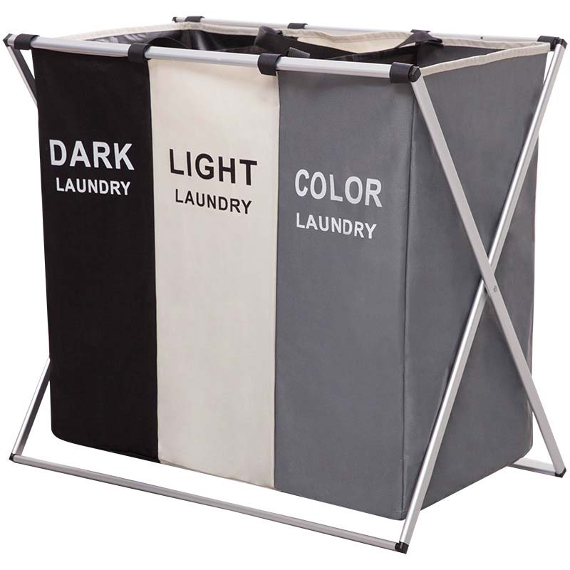 

Dirty Clothes Laundry Storage Basket 2/3 Grid Foldable Oxford Cloth Organizer Basket Home High Capacity Laundry Bags Bathroom Laundry Hamper