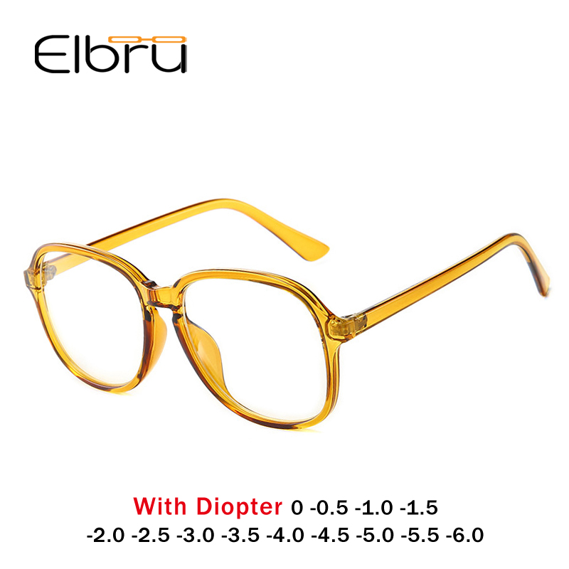 

Elbru Fashion Classic Retro Myopia Glasses With Degree Women Men Black Glasses Frame With Diopter -0.5 1.0 1.5 2.0 2.5~6.0