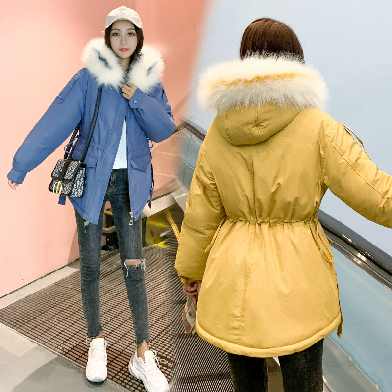 

Wholesale cotton clothing women's short paragraph winter new loose pie to overcome wild cotton jacket, Creamy-white
