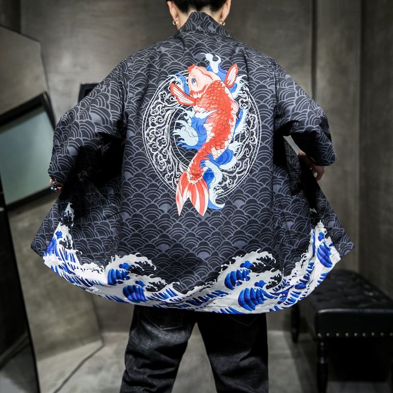 

Cardigan Jacket Men Chinese Style Thin Loose Harujuku Three Quarter Sleeve Coat Summer Streetwear Windbreakers Mens Jackets