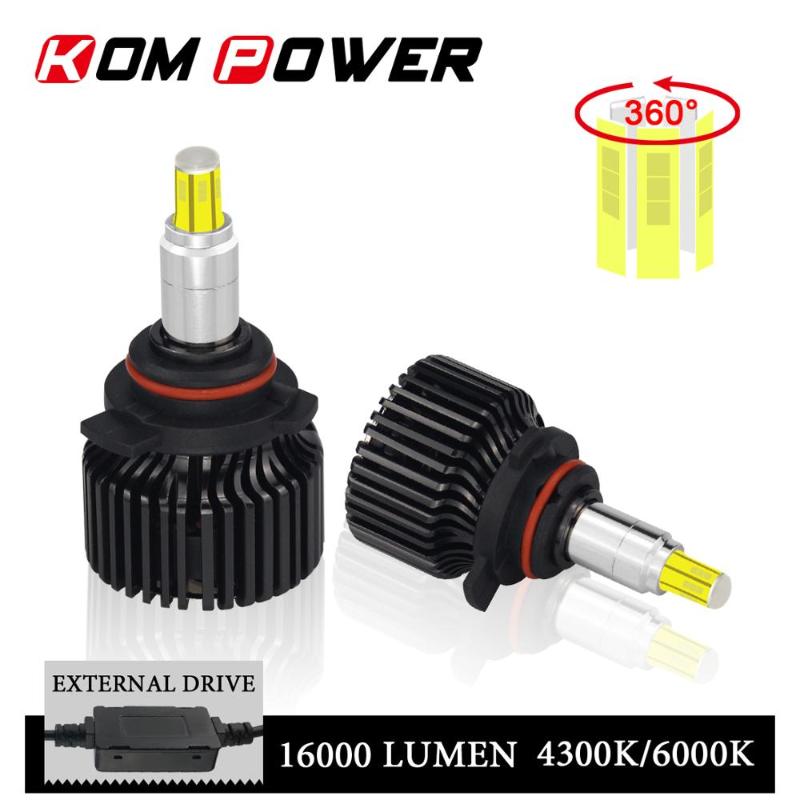 

KOM POWER LED Headlight 9012/HIR2 Kit Turbine Fan 9005/HB3 9006/HB4 Luces Led Para Car LEDH1 H7 H8 H9 H11 12V 4300/6000K 16000M