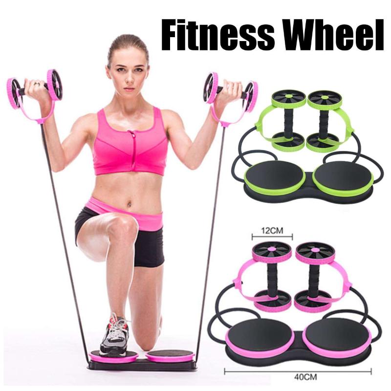 

AB Wheels Roller Stretch Elastic Abdominal Resistance Pull Rope Tool AB roller for Abdominal muscle trainer exercise, Green