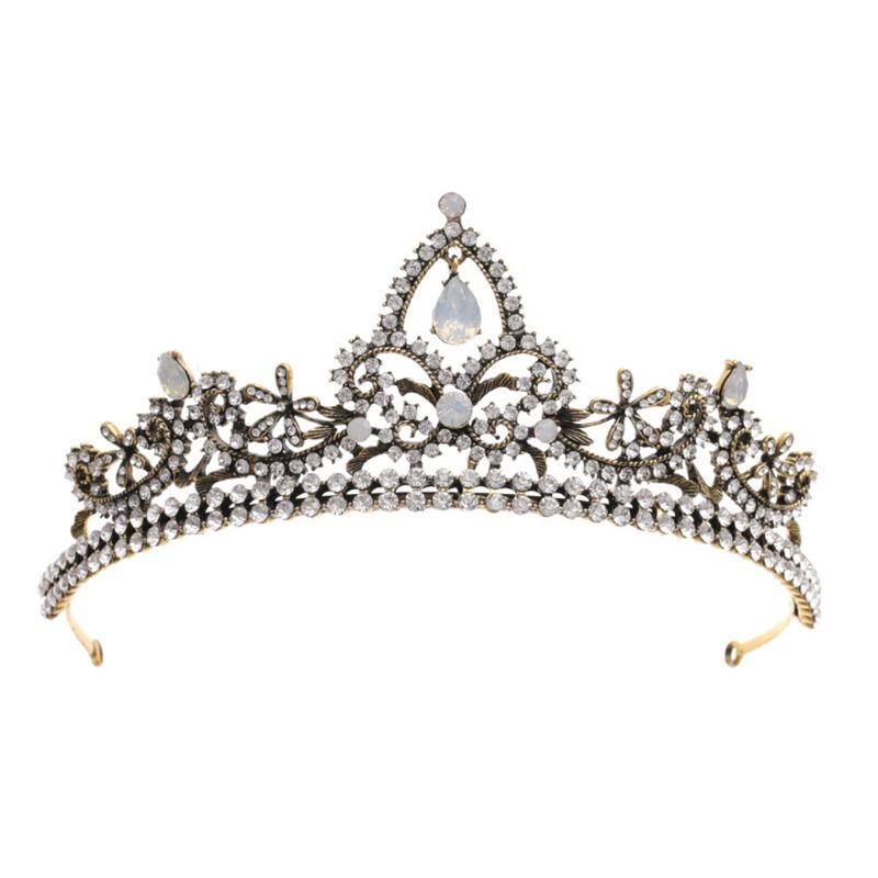 

Other Vintage Rhinestone Crown Alloy Hairband Baroque Hair Hoop Women Tiaras Decor