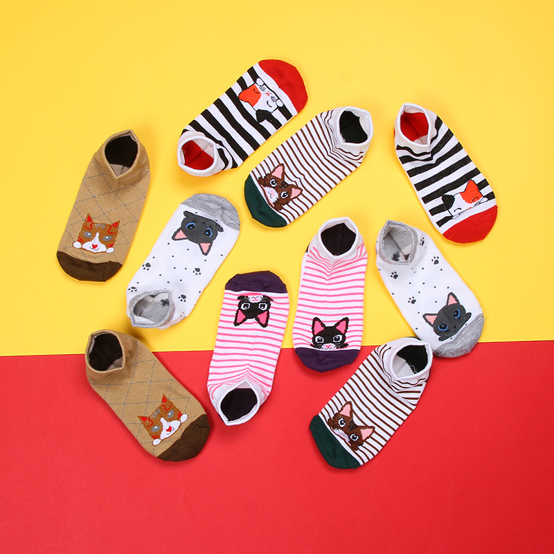 

Summer Women Socks Cute Cartoon Boat Socks Funny Short Sock Slippers Women Low Cut Invisible Sock Skarpetki Damskie, Khaki