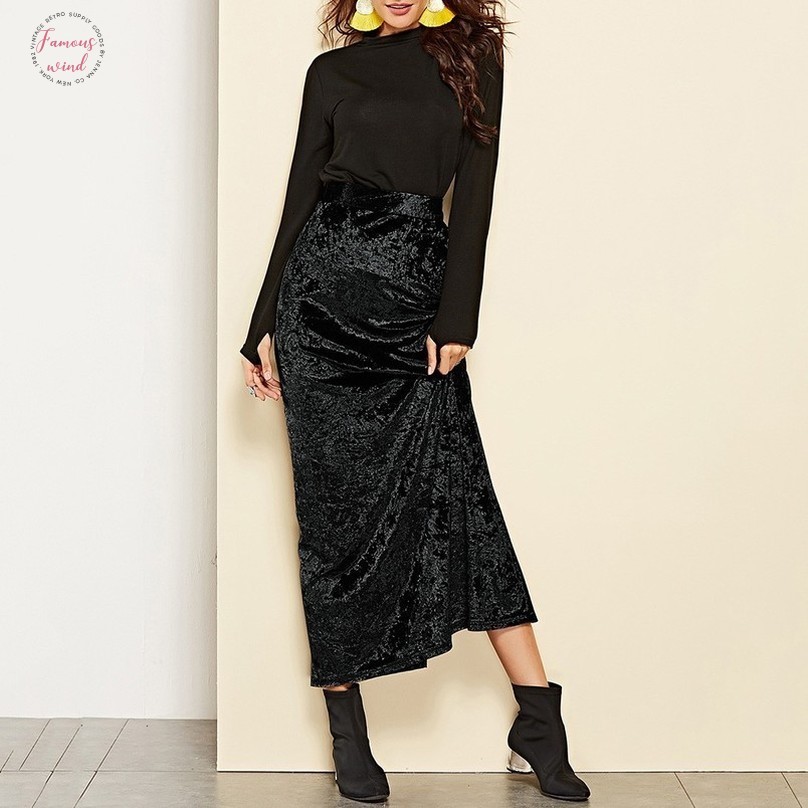 black velvet skirt plus size