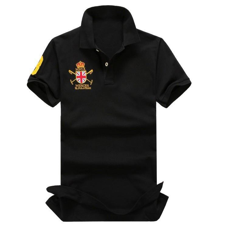 

New men Polo Shirt Men New style Big Horse Embroidery Short Sleeve Mens Polos New Arrival Fashion Polo Shirts Man plus size lapel shirt, Sky blue