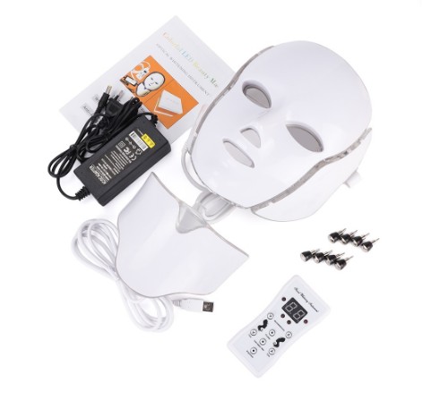 

New 7 Colors Light LED Facial Mask With Neck Skin Rejuvenation Face Care Treatment Beauty Instrument
