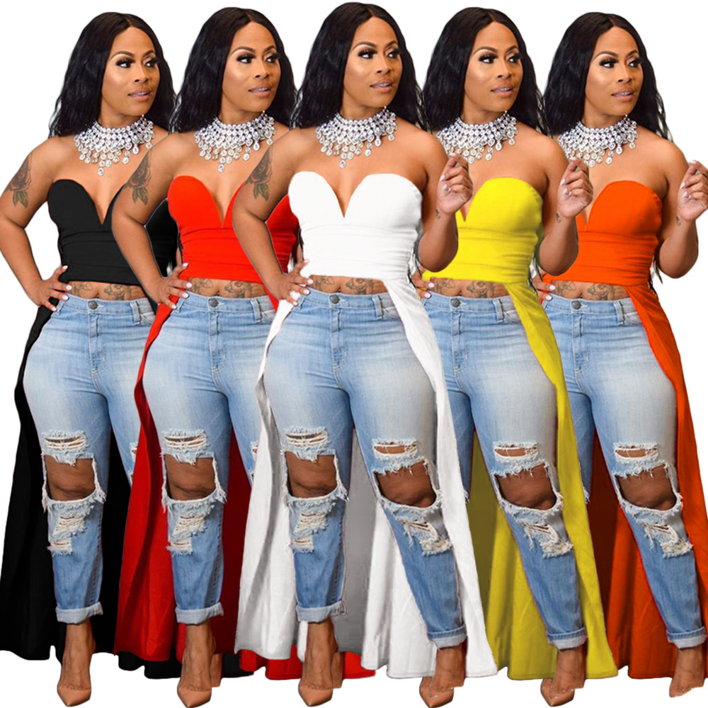 

Sexy Sweatheart Neck Irregular Women T Shirt Short Front Long Back Sleeveless Backless Zipper Fashion Lady Top Dress 2020 Newest